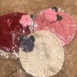 Boutique New baby Crochet lot hats includes all three color